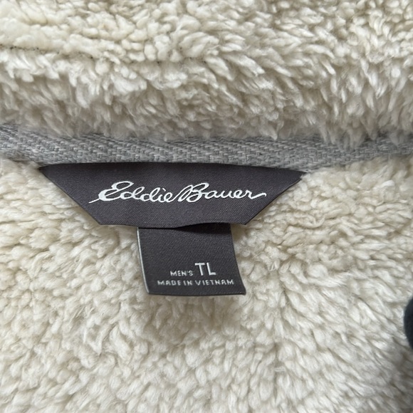 NWT Eddie Bauer Fleece Sherpa Lined Heavy Quarter Zip Sweatshirt Holiday Gift - Picture 3 of 5